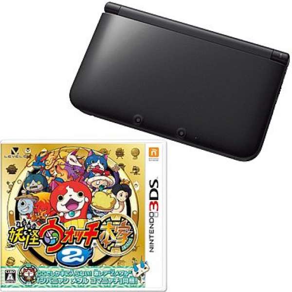 任天堂3DS主機 黑色 + 妖怪手錶2 本家