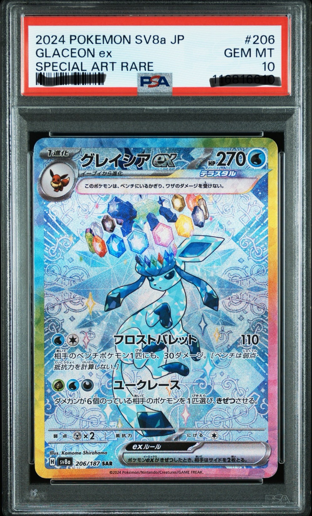 PSA10 冰伊布 2024 寶可夢 太晶慶典ex #206 SVb8